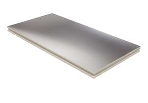 PN Sarking en mousse polyuréthane avec parement aluminium réfléchissant double face et rainuré - L. 2400 x l. 1200 mm