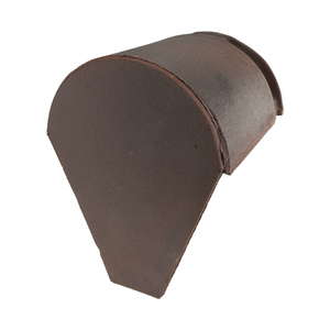 Fronton de faîtière ronde ventilée à emboîtement en terre cuite brun mureaux - L. 235 x l. 215 mm