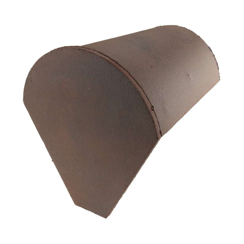 Fronton de faîtière demi-ronde plate en terre cuite longchamp/auteuil - L. 330 x l. 250 mm
