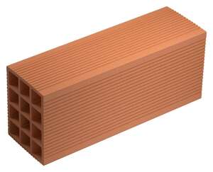 Accessoire pour brique creuse en terre cuite BRIQUE DE STRUCTURE rouge L. 500 x l. 200 x H. 200 mm