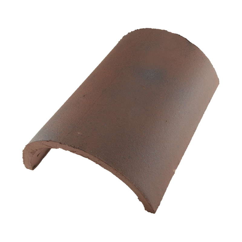 Tuile faîtière demi-ronde en terre cuite plate brun MX