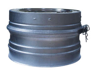 Tuyau pour conduit double paroi isolé en inox - Diam. 230 mm x L. 0,25 m