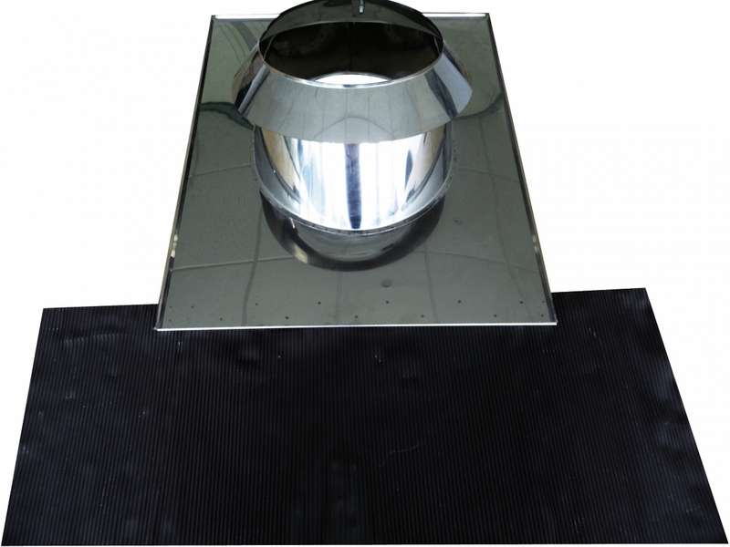 Solin tuile base plomb avec larmier pour conduit double paroi - pente de 25 à 45° - Diam. 180 mm