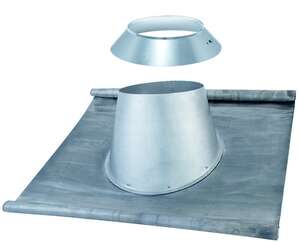 Solin tuile base plomb avec larmier pour conduit double paroi - pente de 25 à 45° - Diam. 180 mm