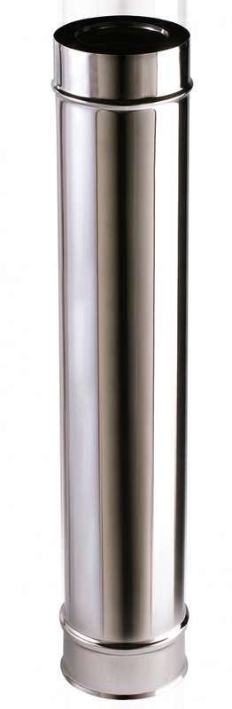 Élément droit pour raccordement concentrique APOLLO PELLETS en acier inox - Diam. 80/125 x L. 1000 mm