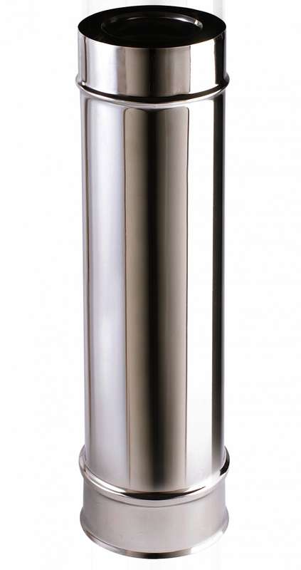 Élément droit pour raccordement concentrique APOLLO PELLETS en acier inox - Diam. 80/125 x L. 500 mm
