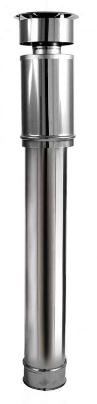 Terminal vertical pour bardage en inox - Diam. 80/125 mm