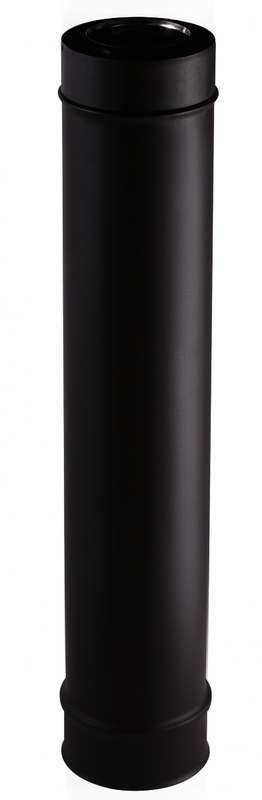 Élément droit pour raccordement concentrique APOLLO PELLETS en acier inox noir - Diam. 100/150 x L. 1000 mm