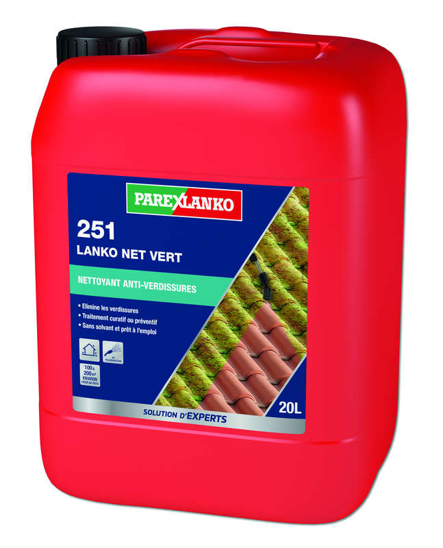 Nettoyant liquide pour traitements curatifs contre la mousse 251 LANKO NET -  Bidon de 20 L