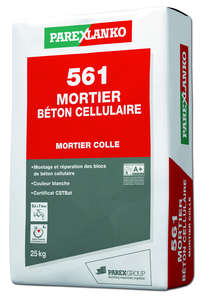 Mortier-colle prêt à l'emploi 561 MORTIER BÉTON CELLULAIRE blanc - Sac de 25 kg