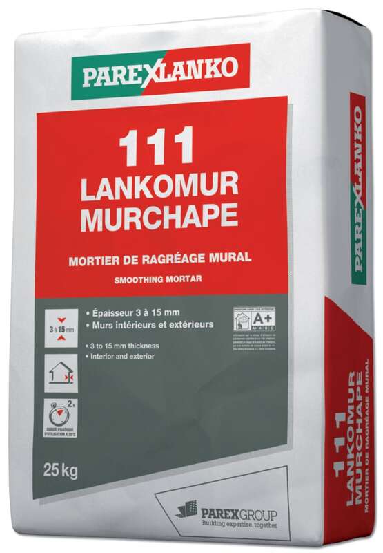 Mortier de ragréage pour mur intérieur et extérieur 111 LANKOMUR MURCHAPE  gris - Sac de 25 kg