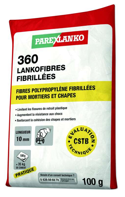 Fibre pour mortiers et bétons 360 LANKOFIBRES - Sachet de 100 g