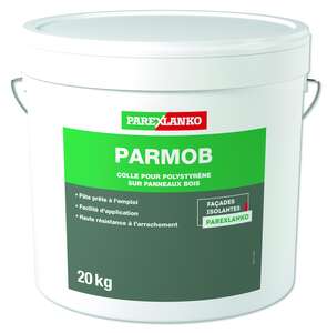 Colle pour isolant en polystyrène PARMOB blanc - Seau de 20 kg