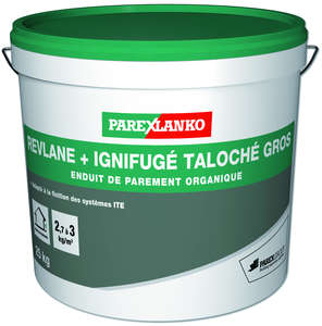 Enduit de parement organique ignifugé pour façades REVLANE TG 1.6 blanc cassé - Seau de 25 kg