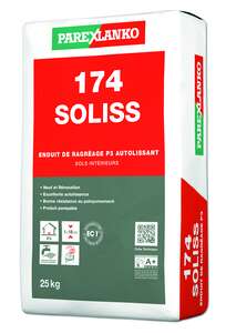Enduit de ragréage P3 autolissant pour sol intérieur 174 SOLISS gris - Sac de 25 kg