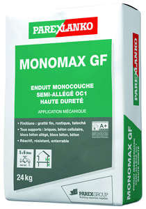 Enduit de finition monocouche semi-allégé haute dureté MONOMAX GF G16 silex - Sac de 24 kg