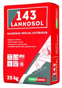 Ragréage fluide spécial extérieur 143 LANKOSOL - Sac de 25 kg