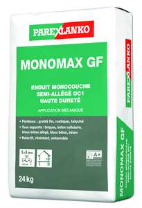 Enduit de finition monocouche semi-allégé haute dureté MONOMAX GF J31 - Sac de 24 kg