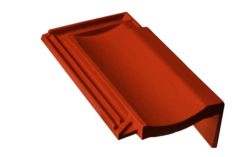 Tuile de rive droite en terre cuite FRANCHE-COMTE rouge L. 440 x l. 265 mm