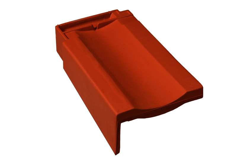Tuile de rive gauche en terre cuite FRANCHE-COMTE rouge L. 440 x l. 265 mm