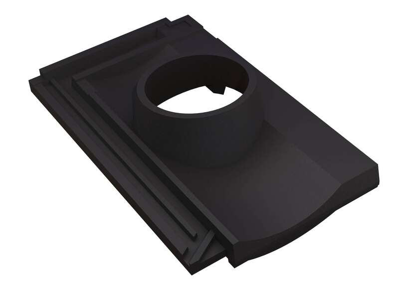 Tuile à douille en terre cuite FRANCHE-COMTE noir L. 440 x l. 265 mm