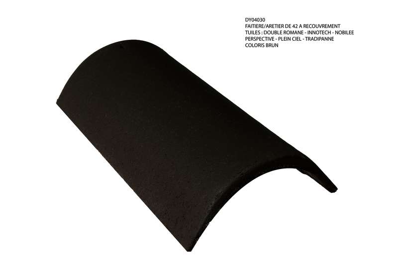 Faîtière/arêtier à recouvrement de 42 pour toiture en béton - brun - L. 420 x l. 245 mm