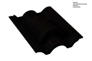 Tuile chatière en béton PLEIN CIEL noir L. 420 x l. 332 mm