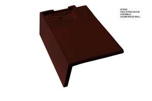 Tuile de rive gauche en terre cuite FONTENELLE® rouge vieilli L. 350 x l. 237 mm