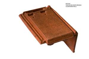 Tuile de rive droite en terre cuite REGENCE brun vieilli L. 328 x l. 245 mm