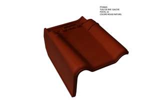 Tuile de rive gauche en terre cuite POSTEL 20® rouge naturel L. 315 x l. 274 mm