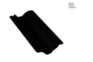 Demi-tuile en béton PLEIN CIEL noir L. 420 x l. 182 mm