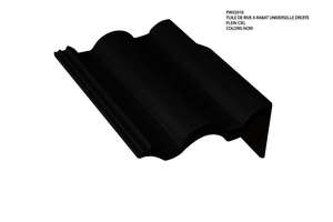 Tuile de rive à rabat universelle droite en béton PLEIN CIEL noir L. 420 x l. 335 mm