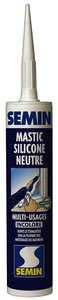 Mastic pour étanchéité en silicone neutre translucide SEMIN - Cartouche de 310 ml