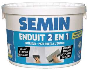 Enduit 2 en 1 multifonctions intérieur SEMIN - Seau de 7 kg