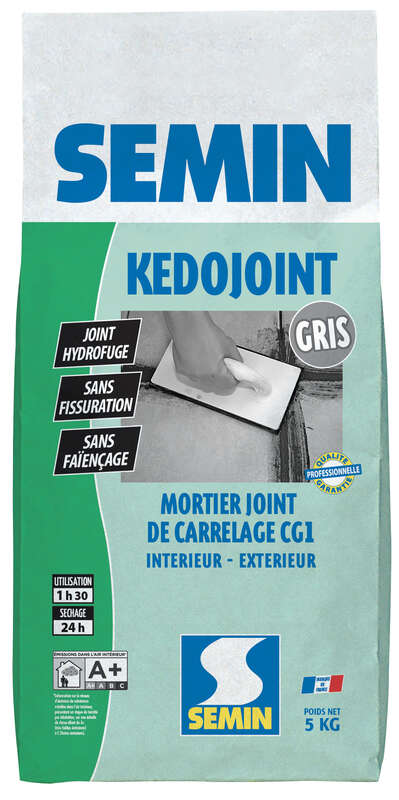 Mortier joint pour carrelage KEDOJOINT gris - Sac de 5 kg