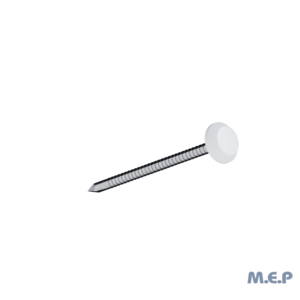 Clous inox 5 cm tête PVC (boîte de 100) - Blanc