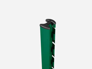 Poteau pour grillage rigide SCHERTZ ORION en acier thermolaqué avec fixation à encoches H. 2,50 m vert 6005