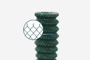Grillage de clôture simple torsion plastifié L. 25 x H. 1,50 m - maille 50 mm / Diam. 2,7 mm - fil en acier galvanisé plastifié vert 6005 - Rouleau compacté