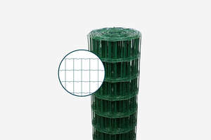 Grillage soudé rouleau ECOPLAST L. 25 x H. 1,50 m - maille 100x75mm / Diam. 2,1mm - acier galvanisé plastifié vert 6005