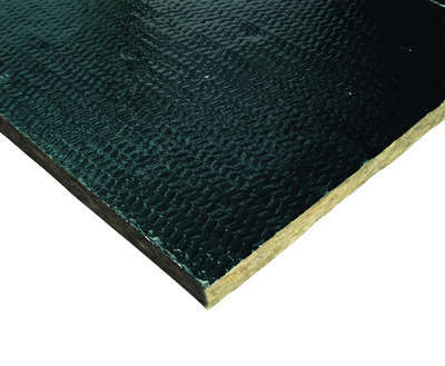Panneau isolant ROCKFLAM en laine de roche revêtu aluminium L. 1 m x l. 600 Ép. 30 mm - R=0,90 m².K/W