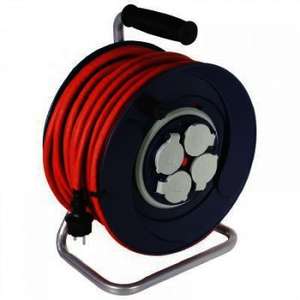 Enrouleur de câble pour chantier en PVC L. 420 × l. 315 × H. 225 mm rouge