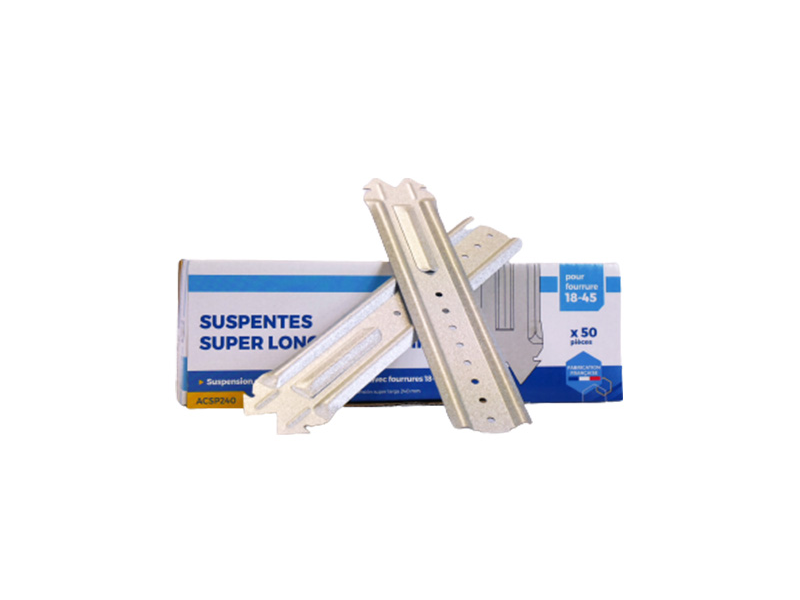 Suspente 18/45 pour fourrure de plafond L. 240 x 43mm