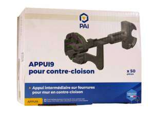 Appui intermédiaire pour l'isolation thermo-acoustique de murs intérieurs variation 130-155 mm - Boîte de 50 pièces