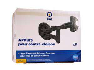 Appui intermédiaire pour l'isolation thermo-acoustique de murs intérieurs variation 190-215 mm - Boîte de 50 pièces