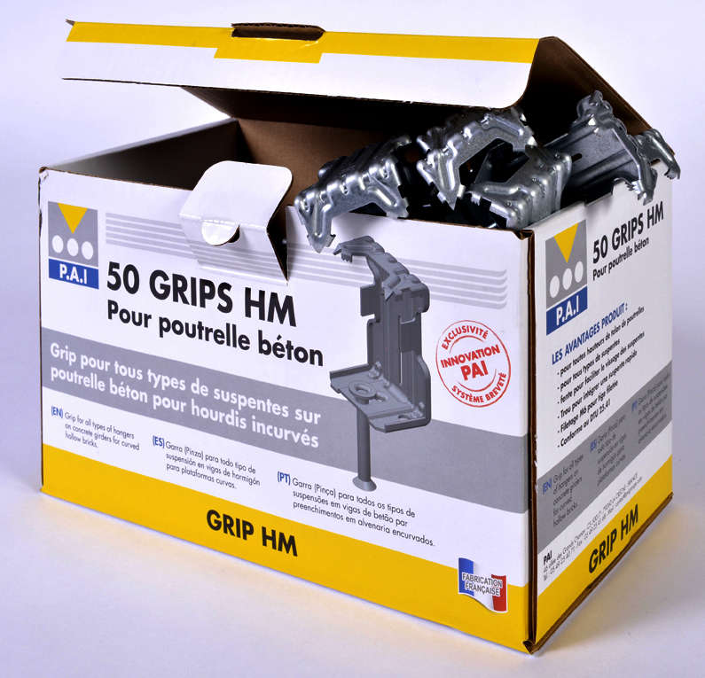 Attache poutrelle béton Grip HM - L. 60 mm - boîte de 50 pièces
