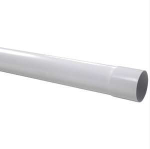 Tuyau de descente en PVC blanc Diam. 80 mm x L. 4 m