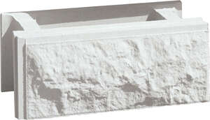 Elément de muret WESER BOSSELÉ vibropressé blanc cassé L. 40 x l. 18 x Ép. 16,7 cm