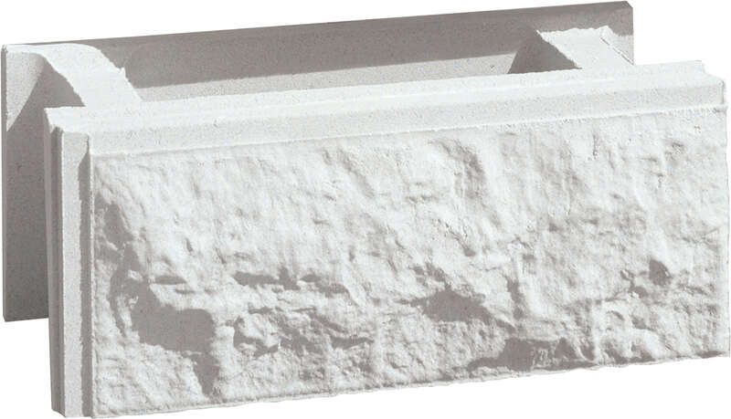 Elément de muret WESER BOSSELÉ vibropressé blanc cassé L. 40 x l. 18 x Ép. 16,7 cm
