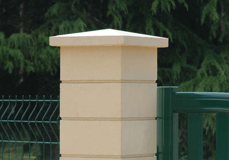 Chapeau de pilier pointe diamant WESER en pierre reconstituée ton pierre L. 40 x l. 40 x Ép. 4/8 cm