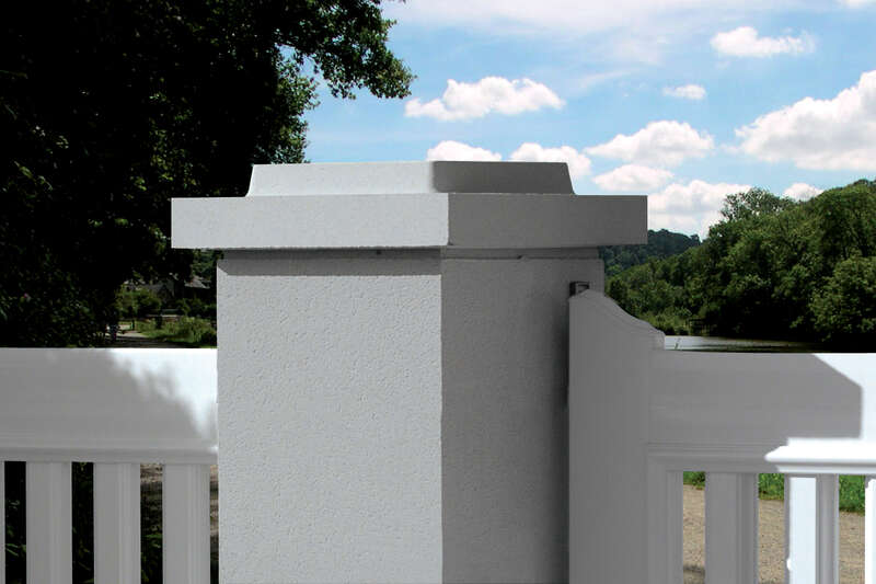 Chapeau de pilier plat WESER double couronnement en pierre reconstituée gris L. 40 x l. 40 x Ép. 6 cm